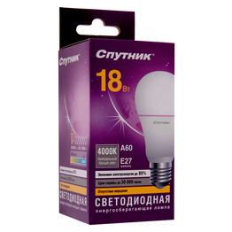 Светодиодная лампа LED A60 18W/4000K/E27 Спутник